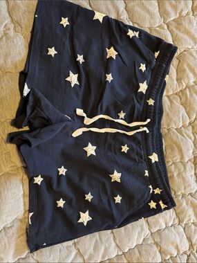 Navy Star Print Drawstring Shorts